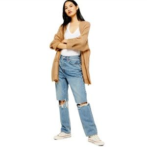TOPSHOP Long Cardigan Caramel Sz Large